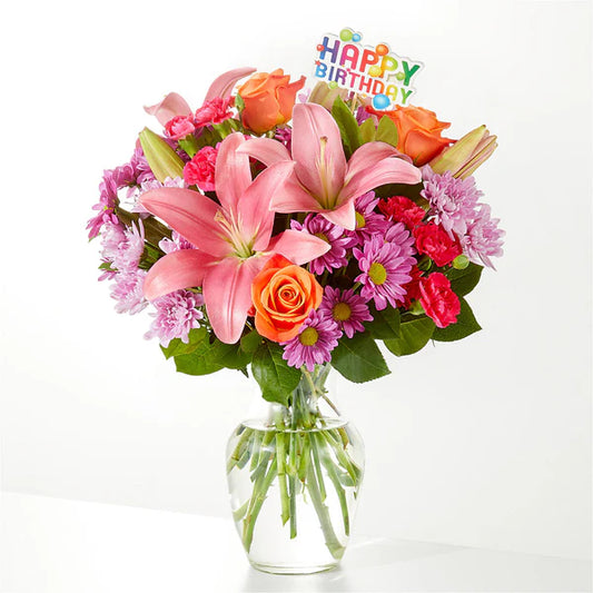 Radiant Wishes Birthday Bouquet - Flower Art USA