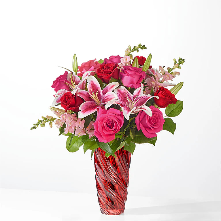 Always You Bouquet with Luxe Swirl Vase