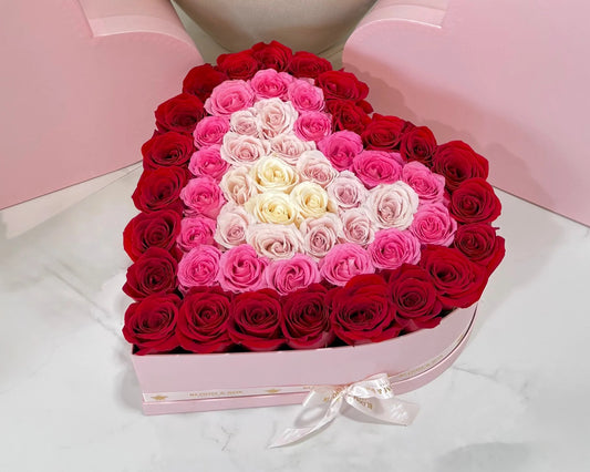 Pure Love | Heart-Shaped Box of Premium Roses