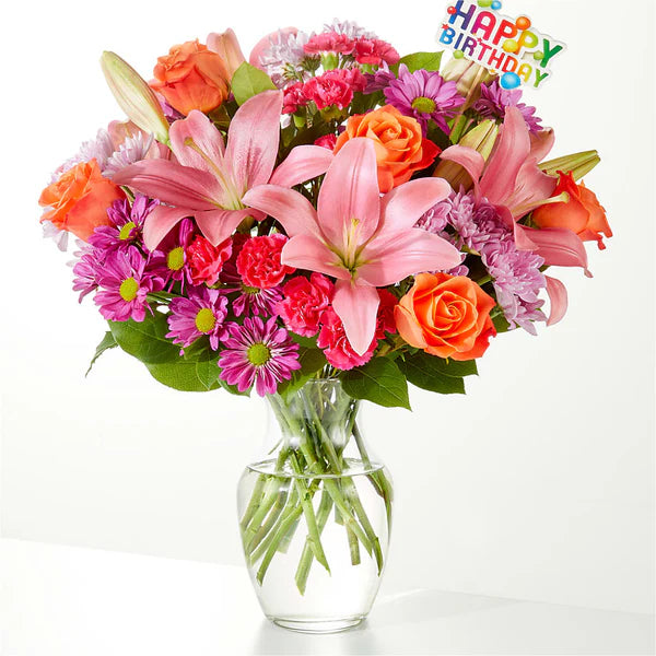 Radiant Wishes Birthday Bouquet - Flower Art USA